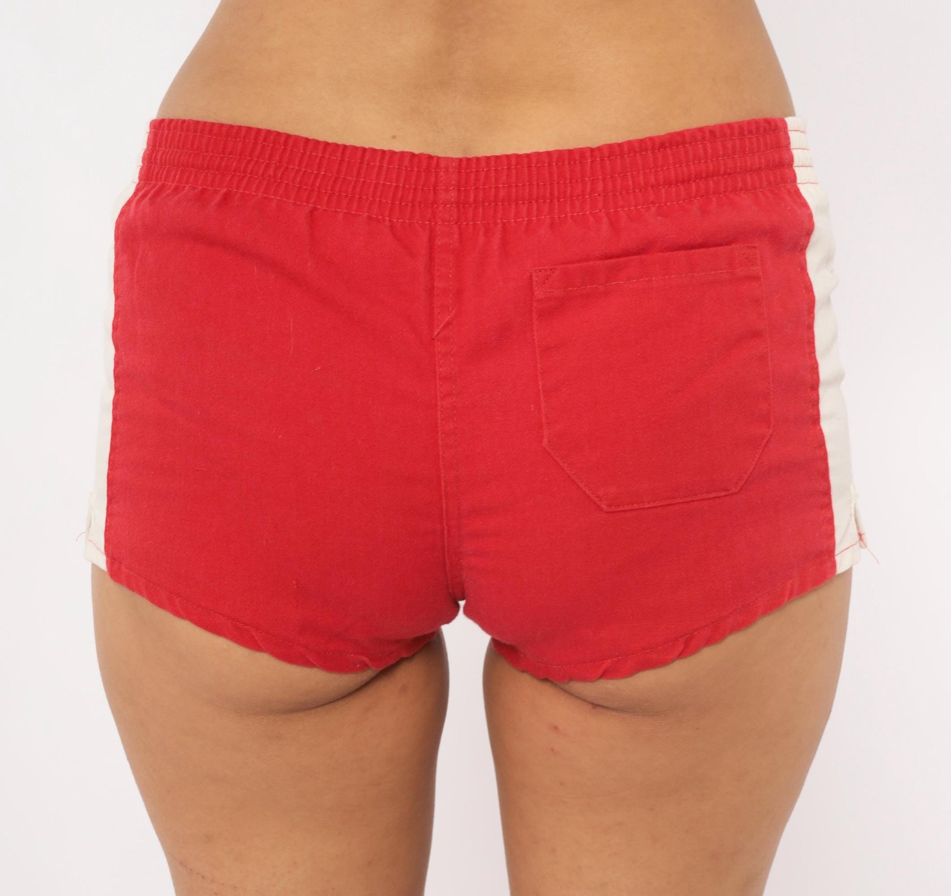 80s Nike Running Shorts Red White Stripe Cotton Athletic Extra Small XS