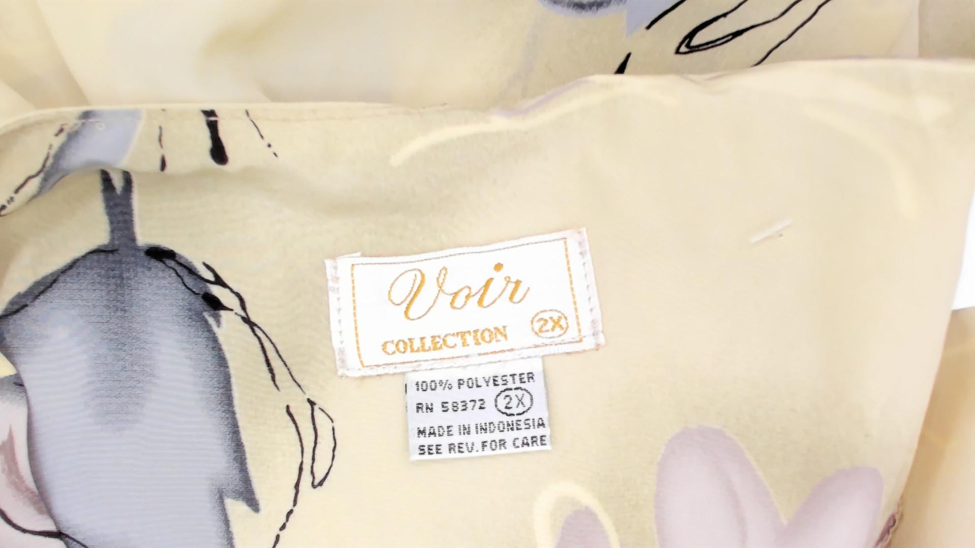 90s Voir Floral Button Front Midi Dress Olive Watercolor Print Plus Size XXL