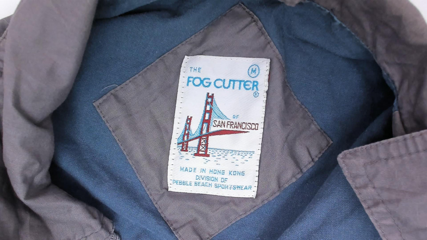 80s Fog Cutter Grey Utility Vest Cotton Zip Cargo Pockets Medium
