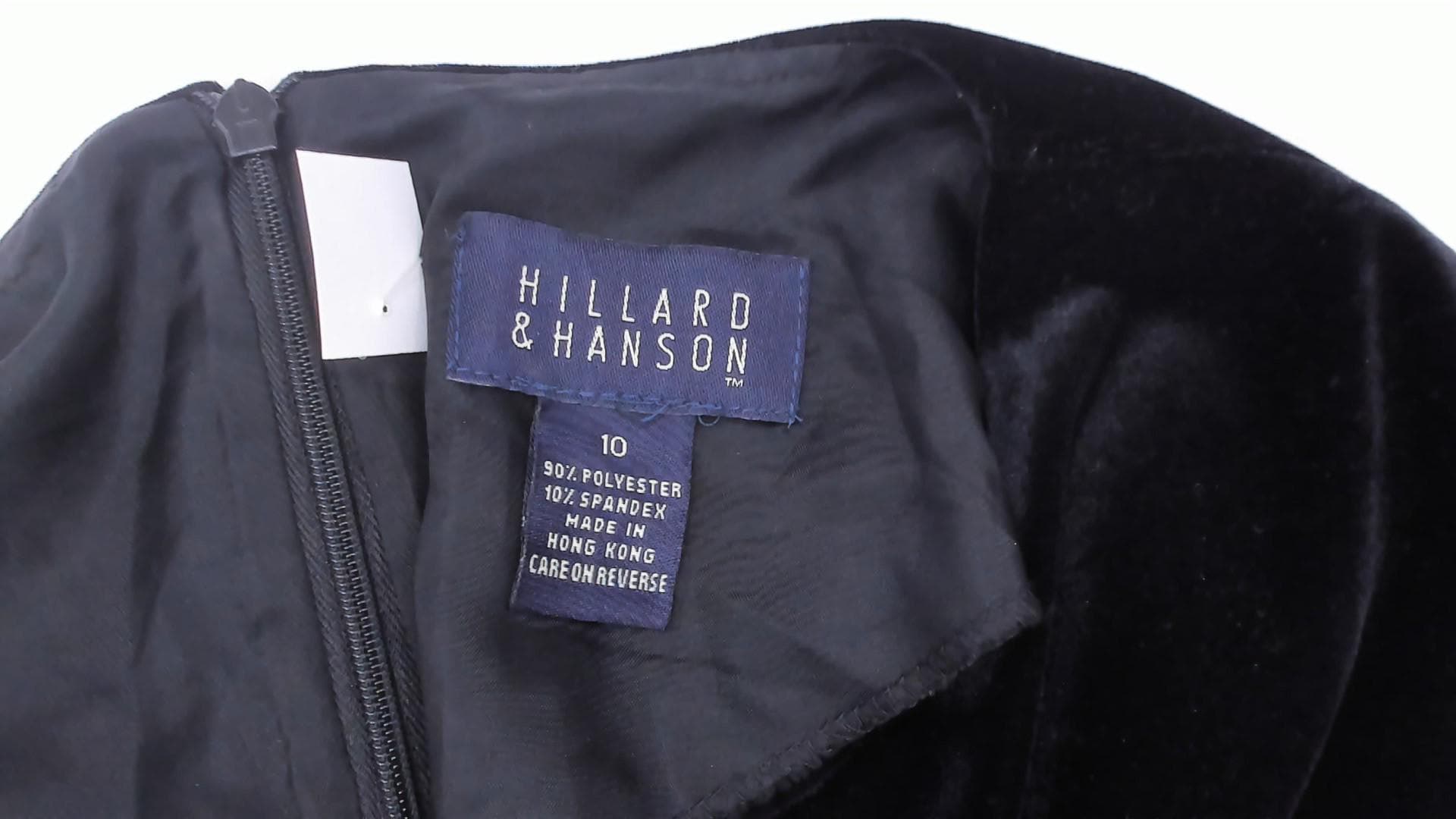 90s Hillard & Hanson Black Velvet Mini Dress Brass Buttons Long Sleeve Large