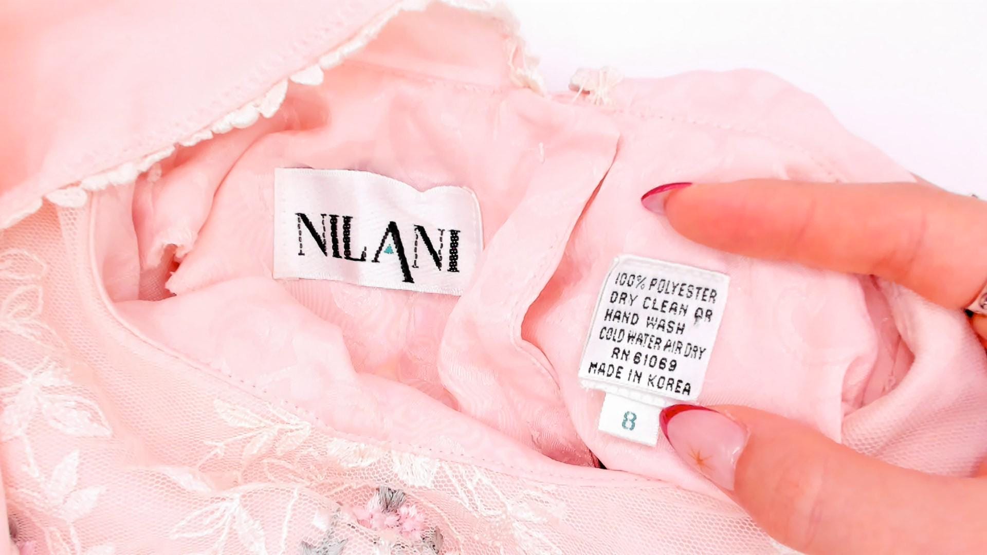 80s Nilani Blush Pink Maxi Dress Lace Cape Collar Floral Jacquard Small