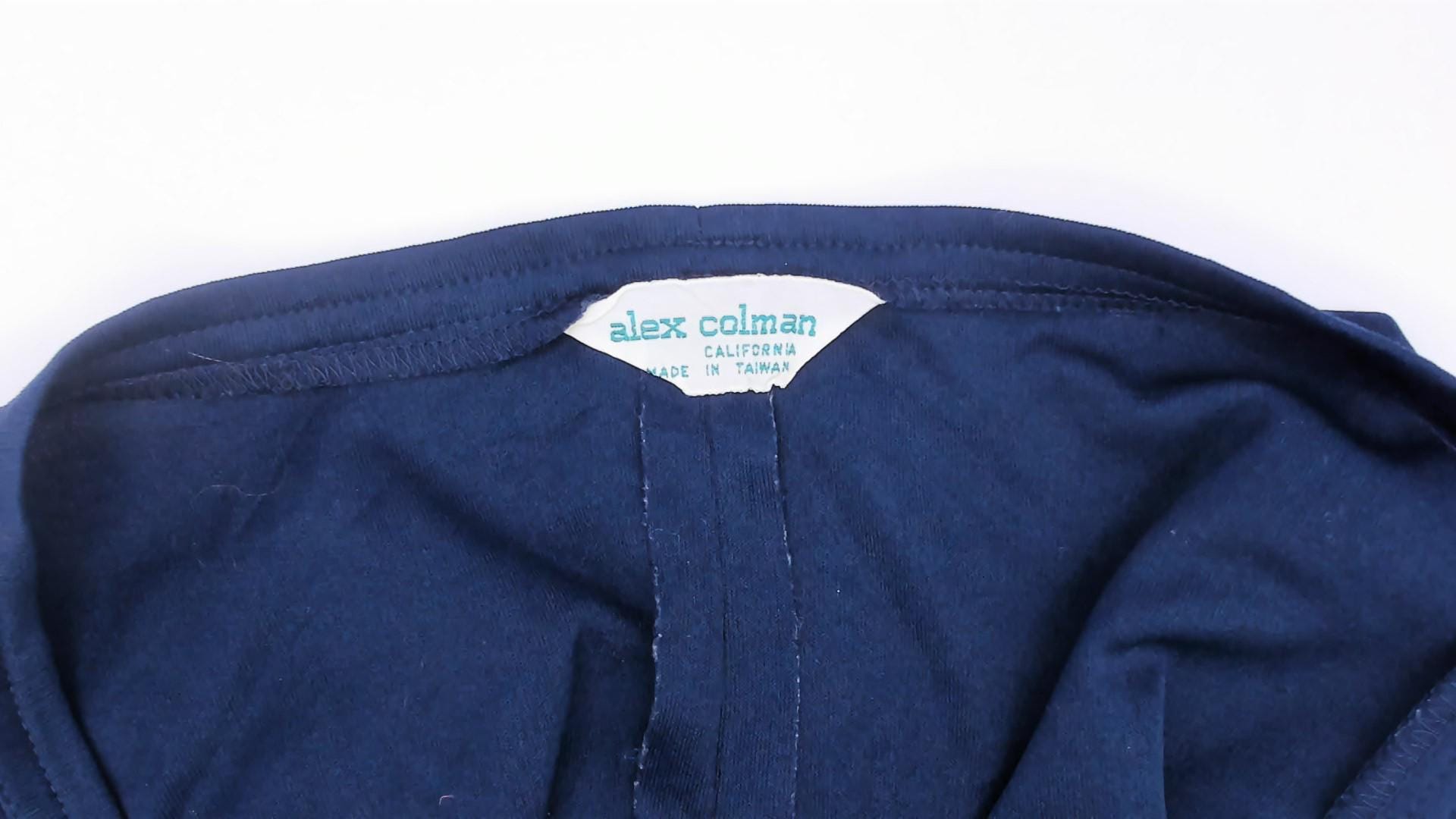 70s Navy Blue Tank Top Alex Colman Sleeveless Shell Scoop Neckline Extra Small XS