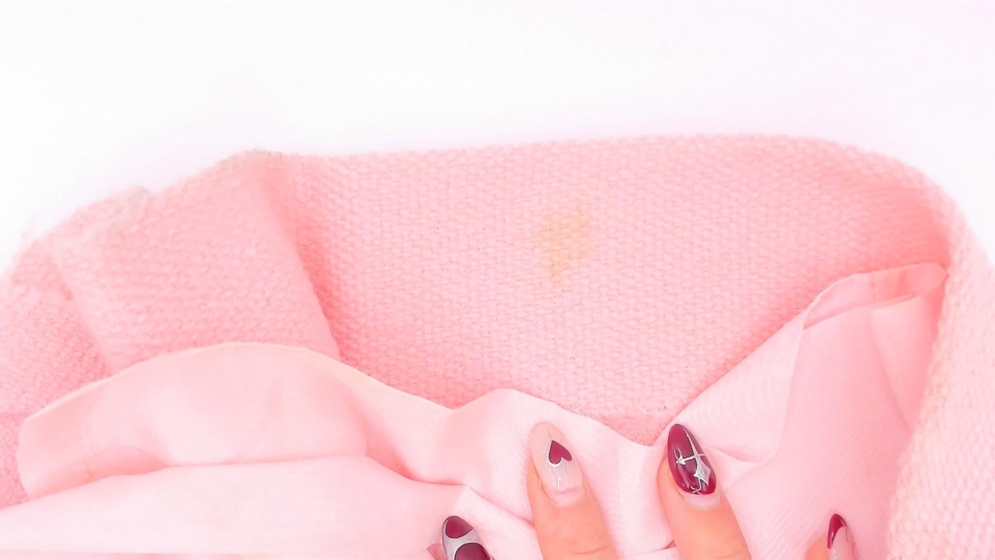 60s Blush Pink Wool Mini Skirt A-Line High Waist Extra Small XS