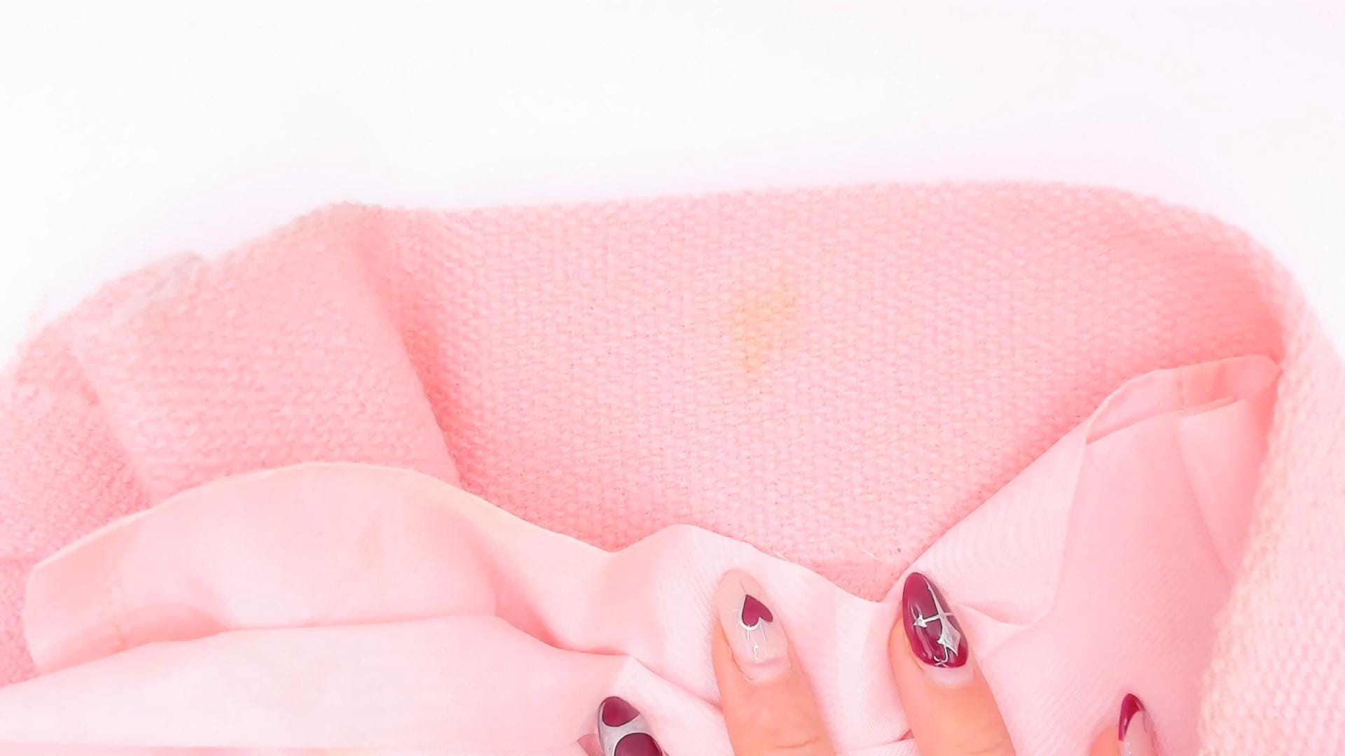 60s Blush Pink Wool Mini Skirt A-Line High Waist Extra Small XS