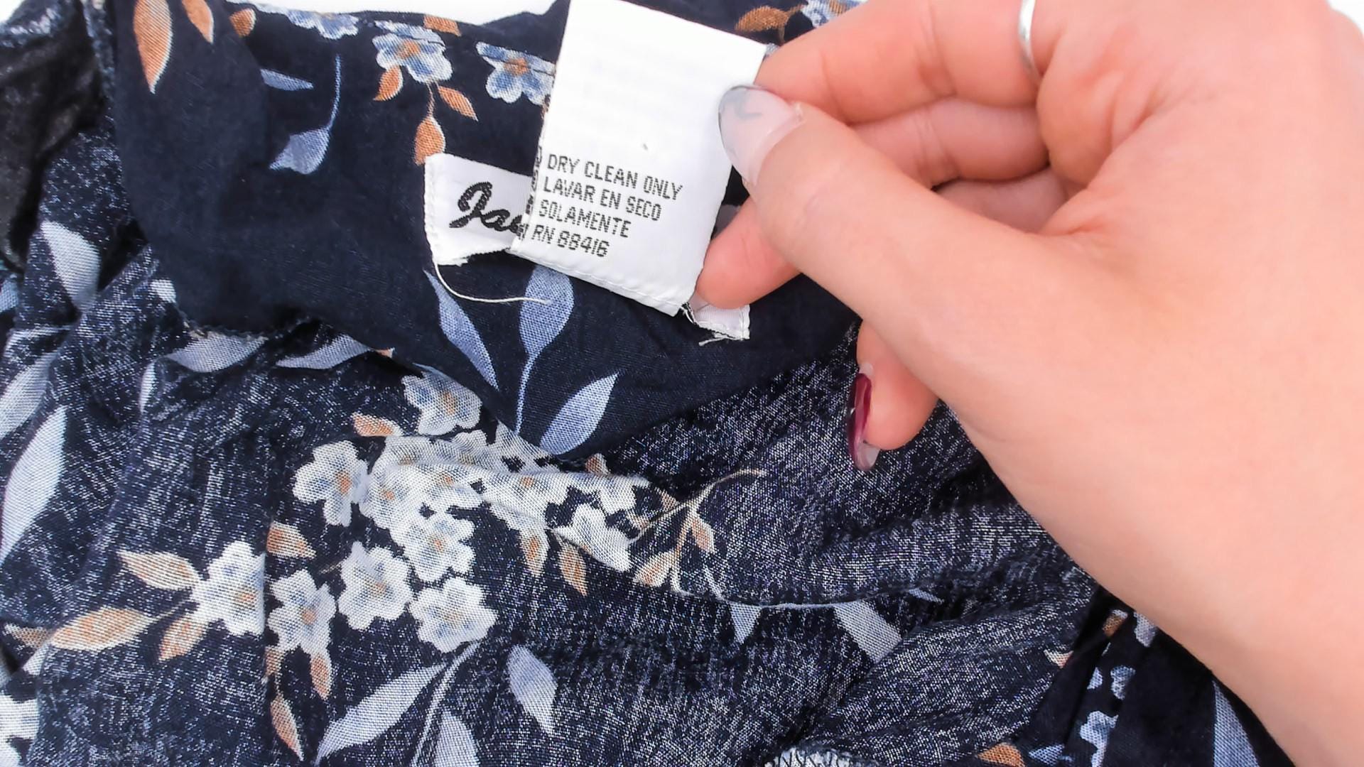 90s Jamie Brooke Floral Midi Dress Navy Blue Tie Waist Plus Size 20W