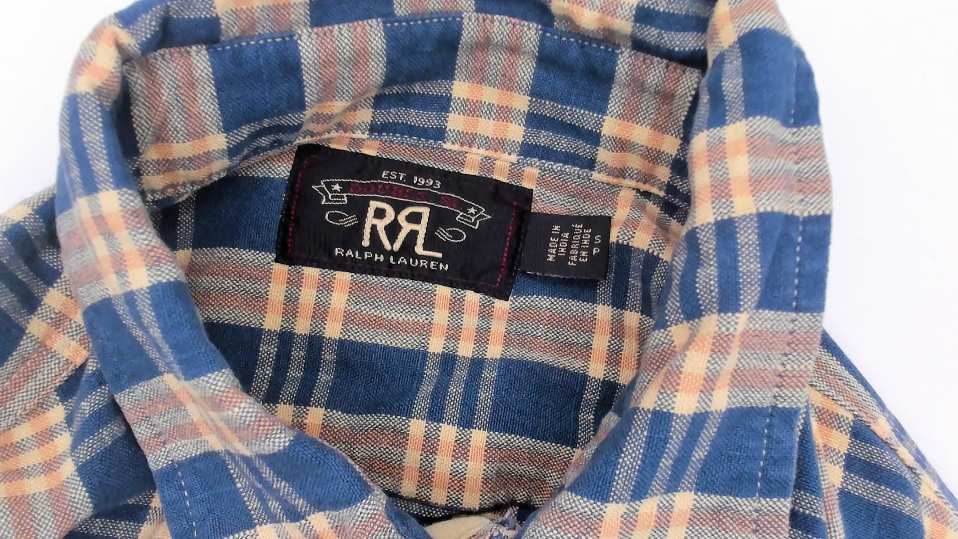 90s Ralph Lauren Plaid Flannel Shirt Teal Cream Cotton Small S