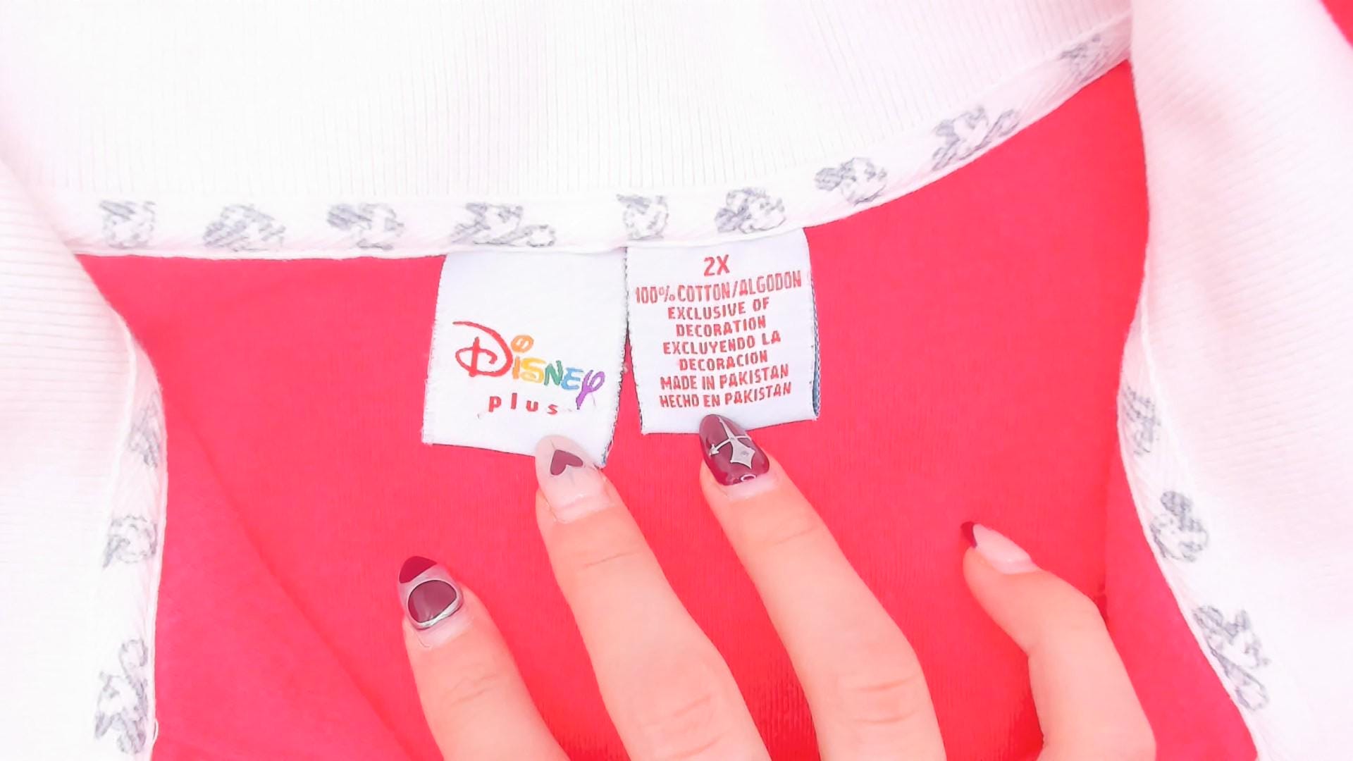 Y2K Mickey Mouse Disney Polo Shirt Embroidered Red Cotton Cap Sleeve Plus Size XXL