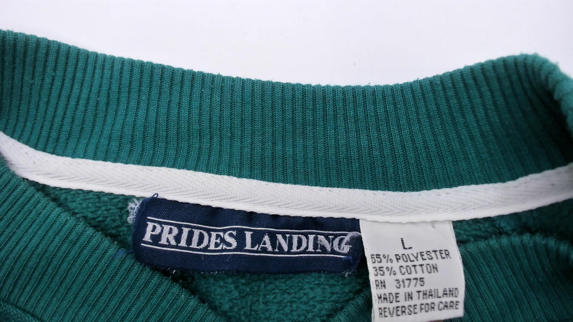 90s Prides Landing Color Block Henley Sweatshirt Teal Burgundy Mustard Large L