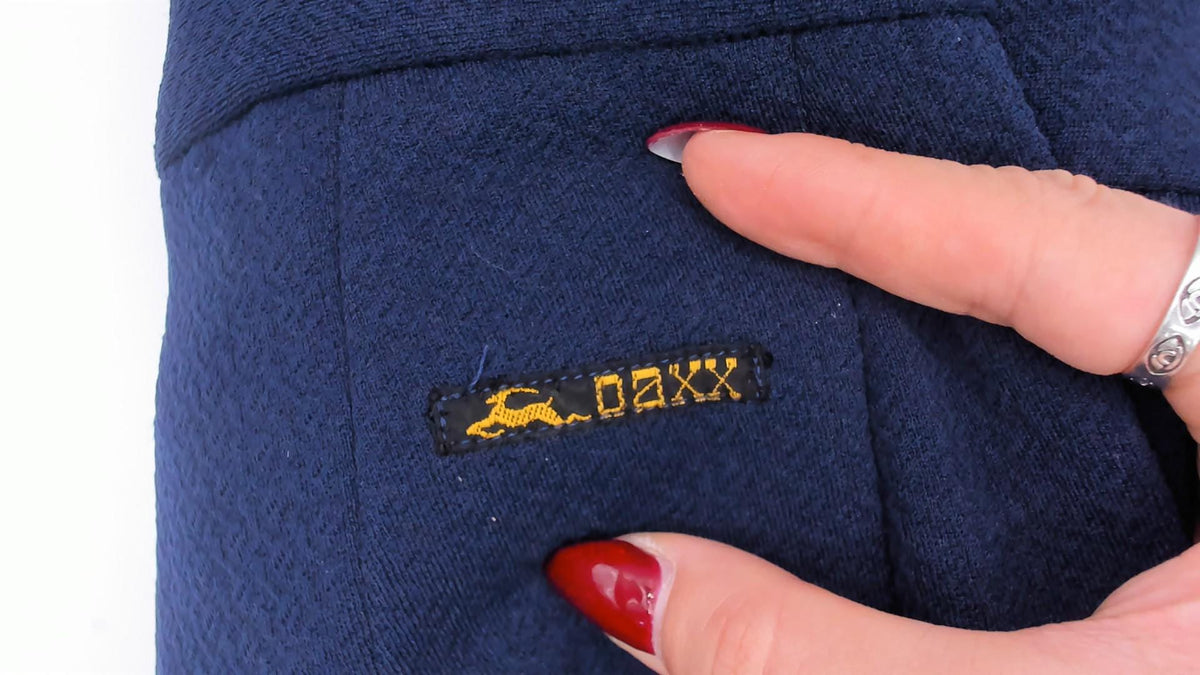 70s Oaxx Navy Bell Bottom Flare Pants High Waist Fitted Hip Extra Small