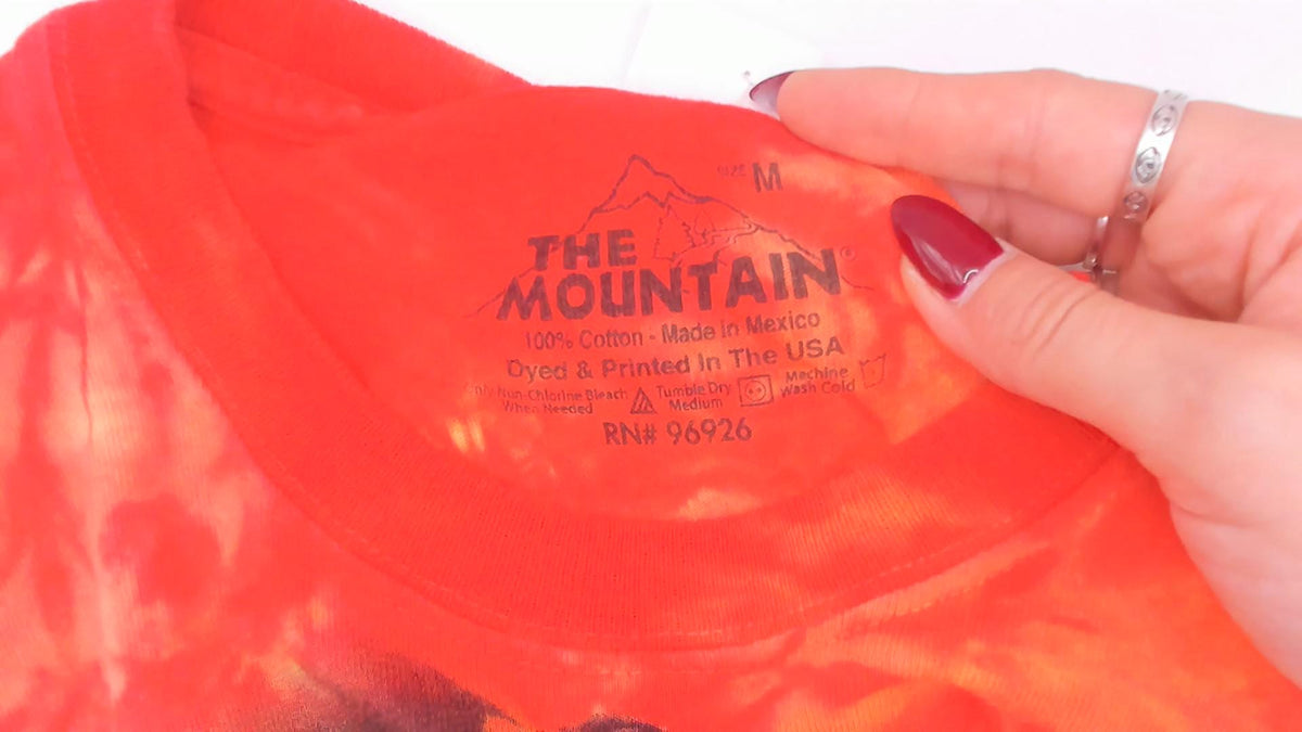 Y2K The Mountain Dragon Battle Tie Dye Muscle Tank Red Orange Medium M