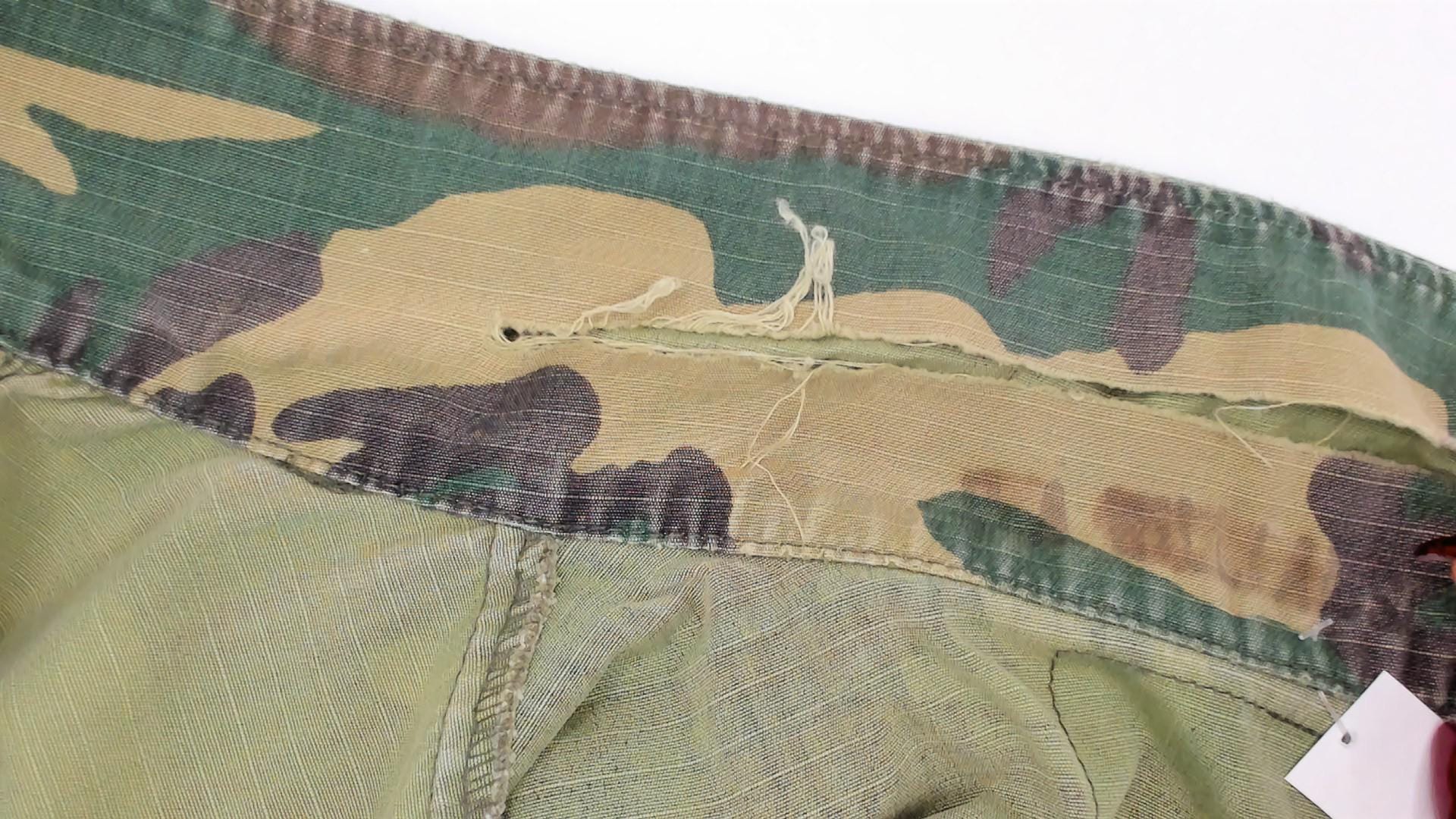90s Woodland Camouflage Field Jacket Cotton Button Front Medium