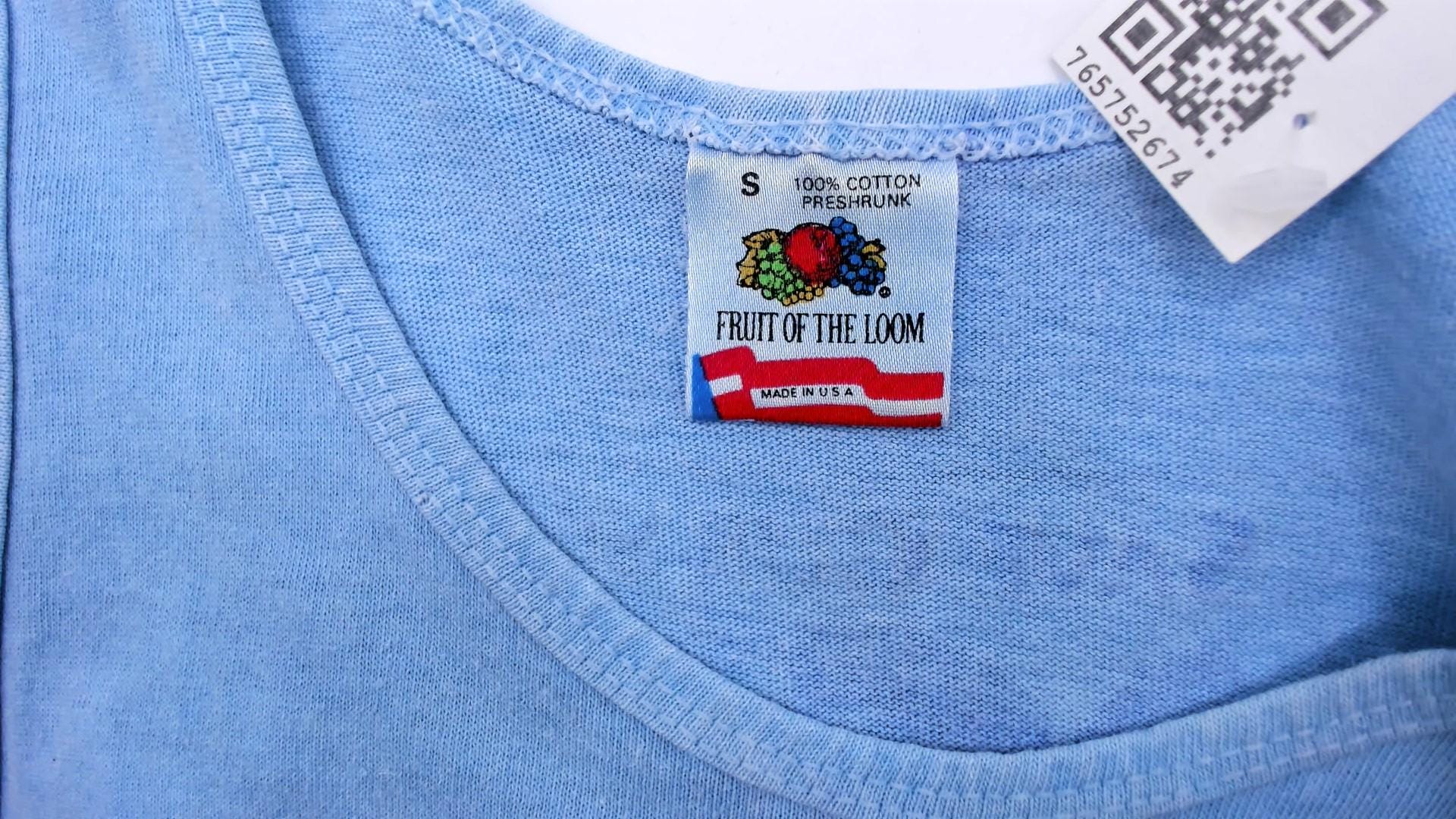 90s Fruit of the Loom Humuhumunukunukuapua'a Tank Top Light Blue Small