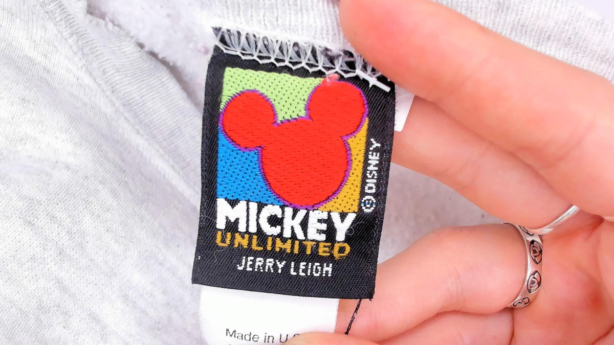 90s Mickey Mouse Sweatshirt Grey Heather Graphic Crewneck Cotton Extra Large XL