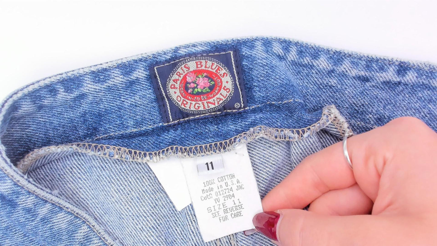 90s Paris Blues Light Wash Straight Leg Jeans Pocketless Cotton Medium