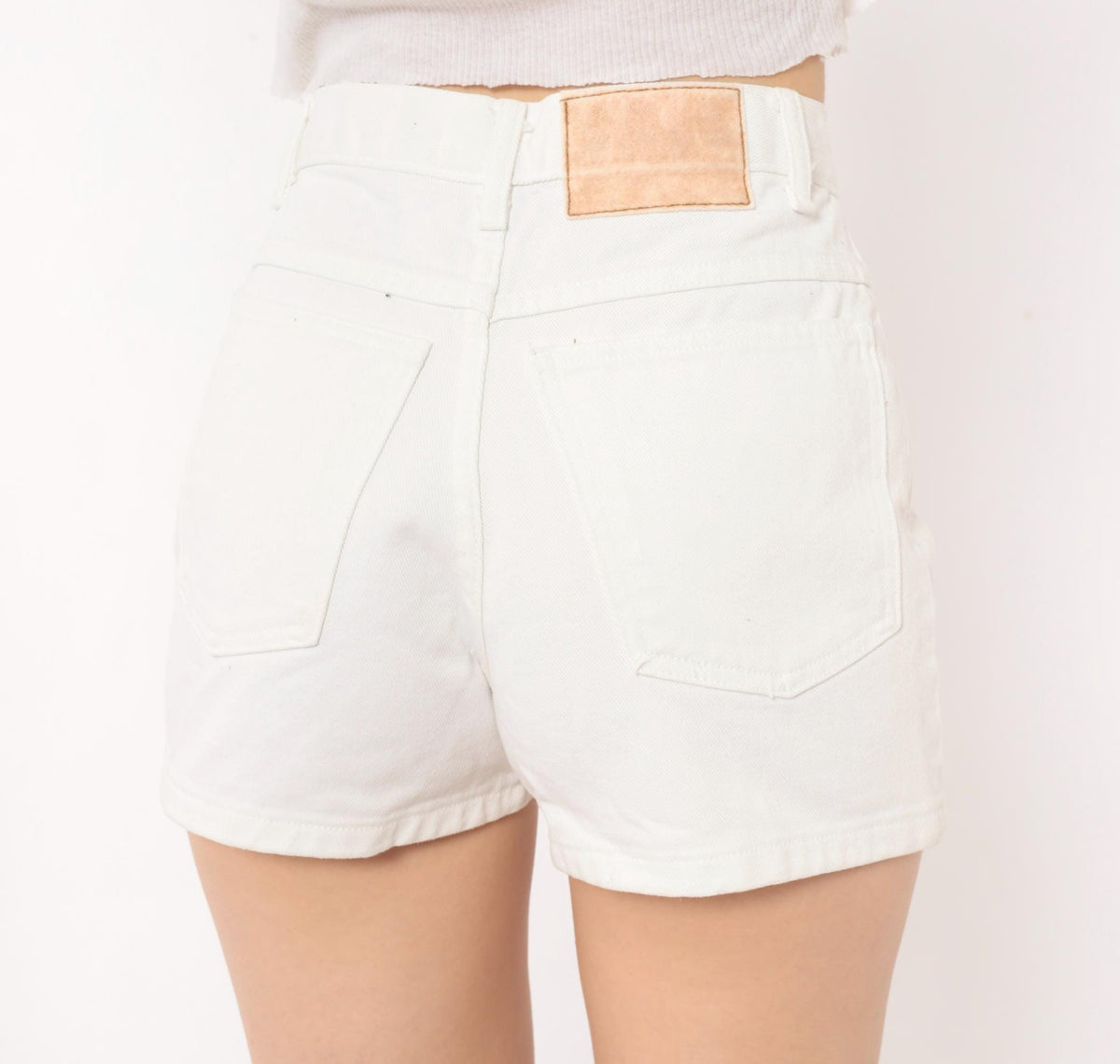 90s Moda INTL White Denim Shorts High Waist Five Pocket Cotton XS