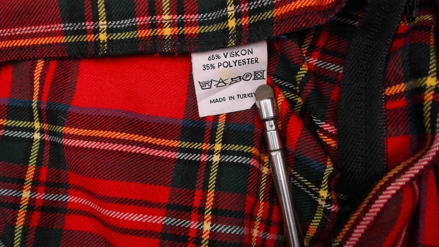80s Limon Company Royal Stewart Tartan Pleated Skirt Red Small