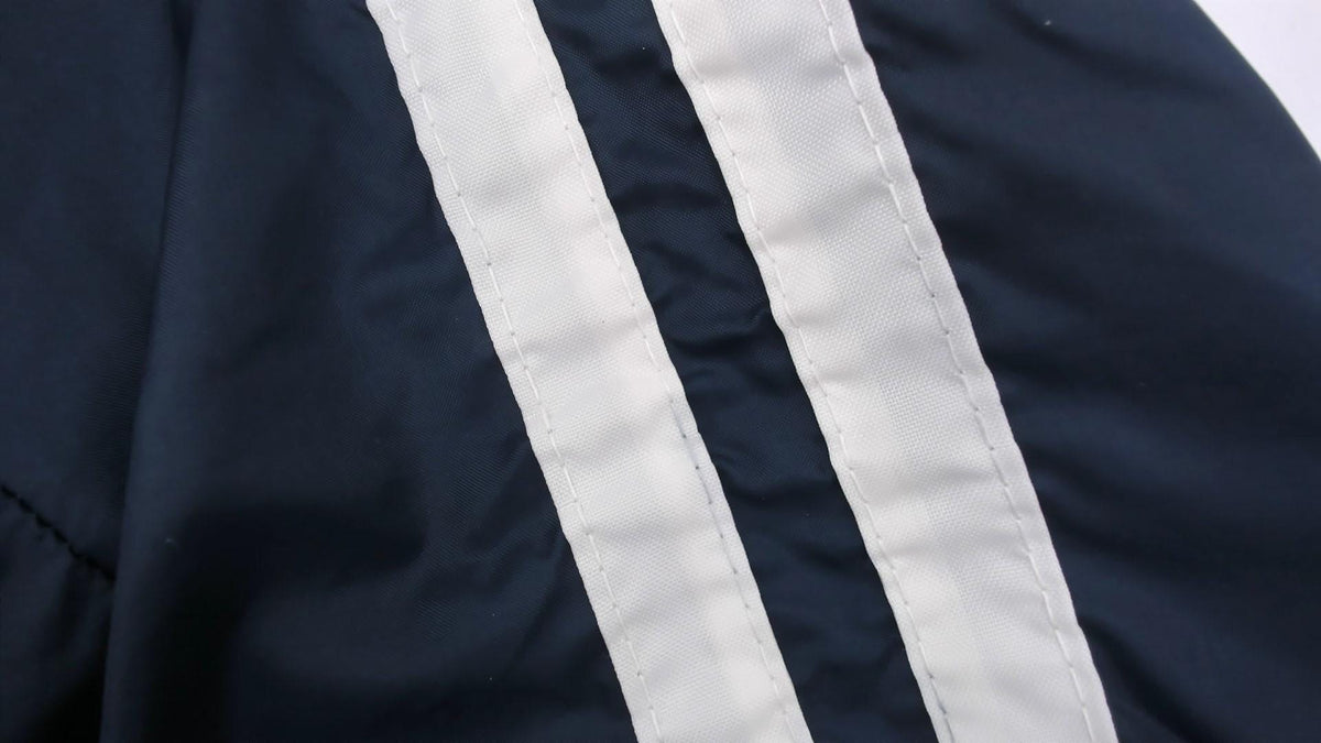 70s Sterling Pro Navy Windbreaker Racing Stripe Zip Jacket Small