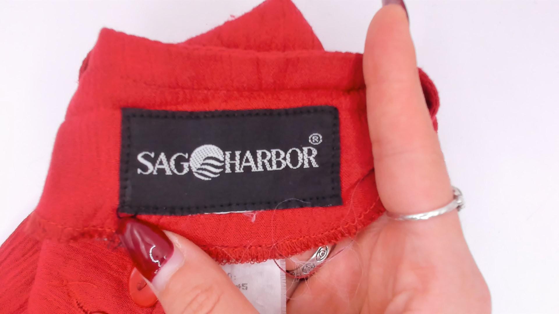 90s Sag Harbor Cranberry Maxi Dress Sleeveless Shoulder Buttons Extra Large