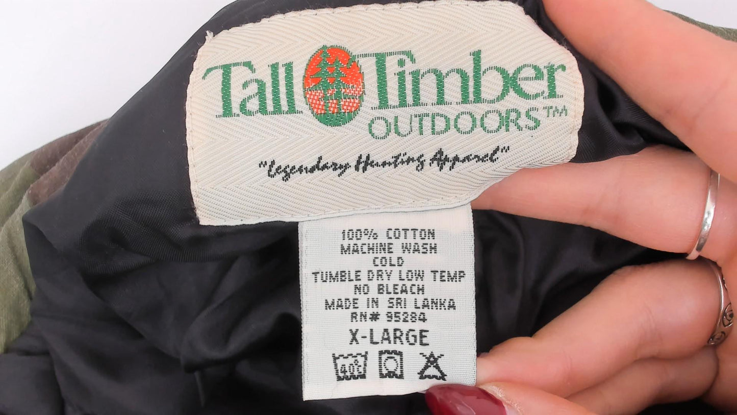 90s Tall Timber Woodland Camo Coveralls Cotton Jumpsuit Extra Large XL