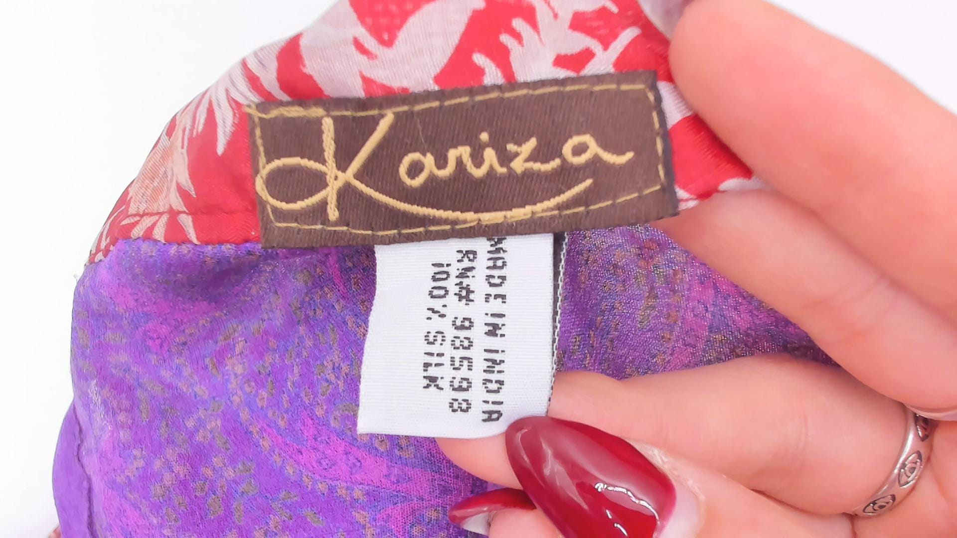 Y2K Kariza Silk Wrap Skirt Burgundy Floral Purple Double Layer Small Medium