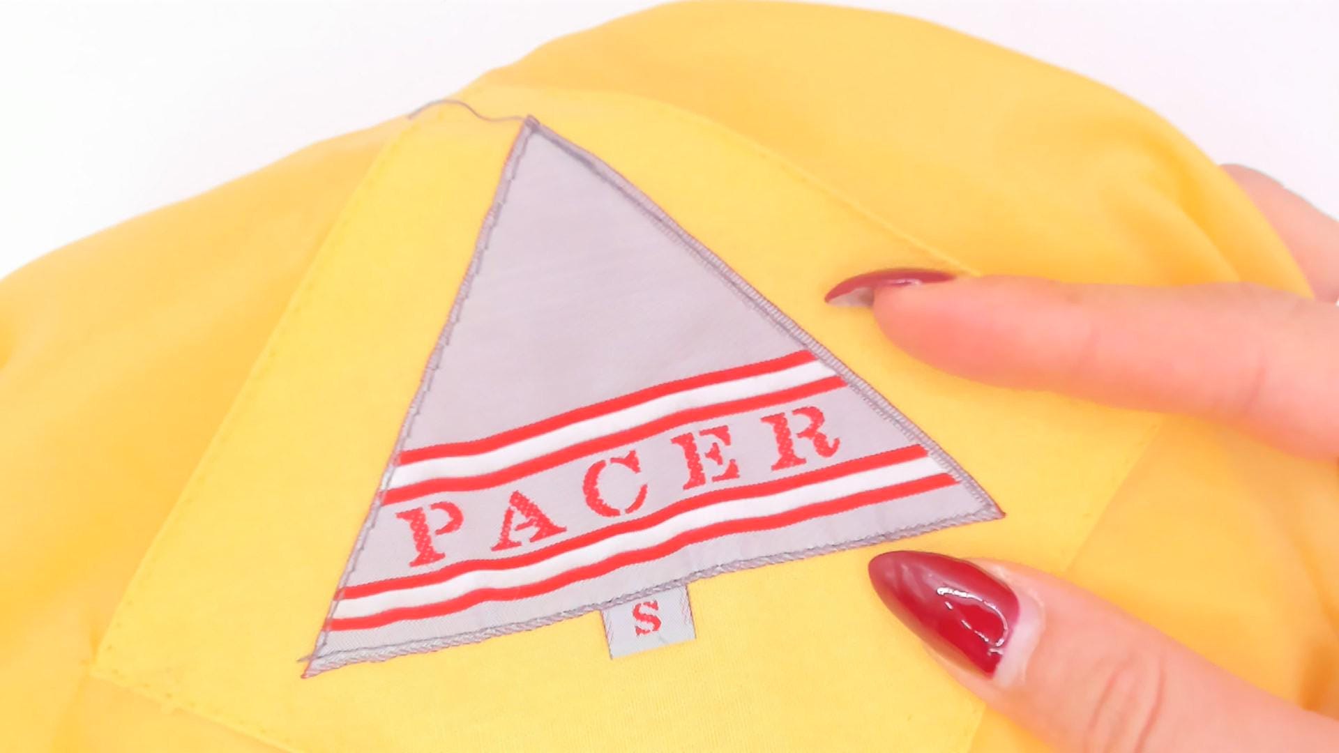 80s Pacer Yellow Cotton Parka Snap Front Stand Collar Windbreaker Small