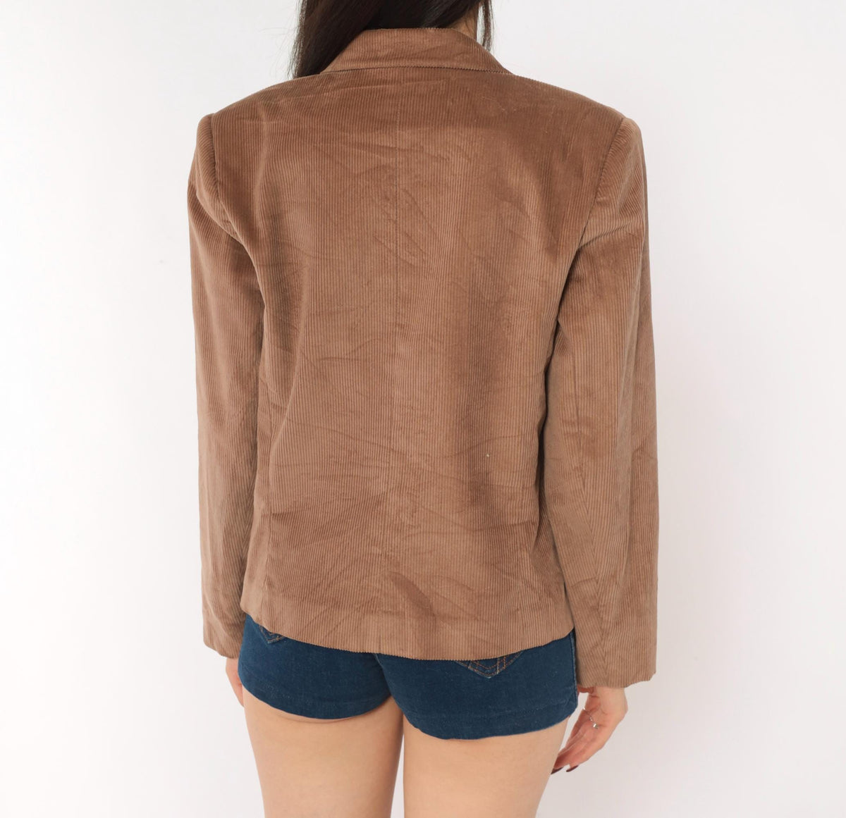 80s Panther Corduroy Blazer Mauve-Brown Notched Lapel Cotton Medium M