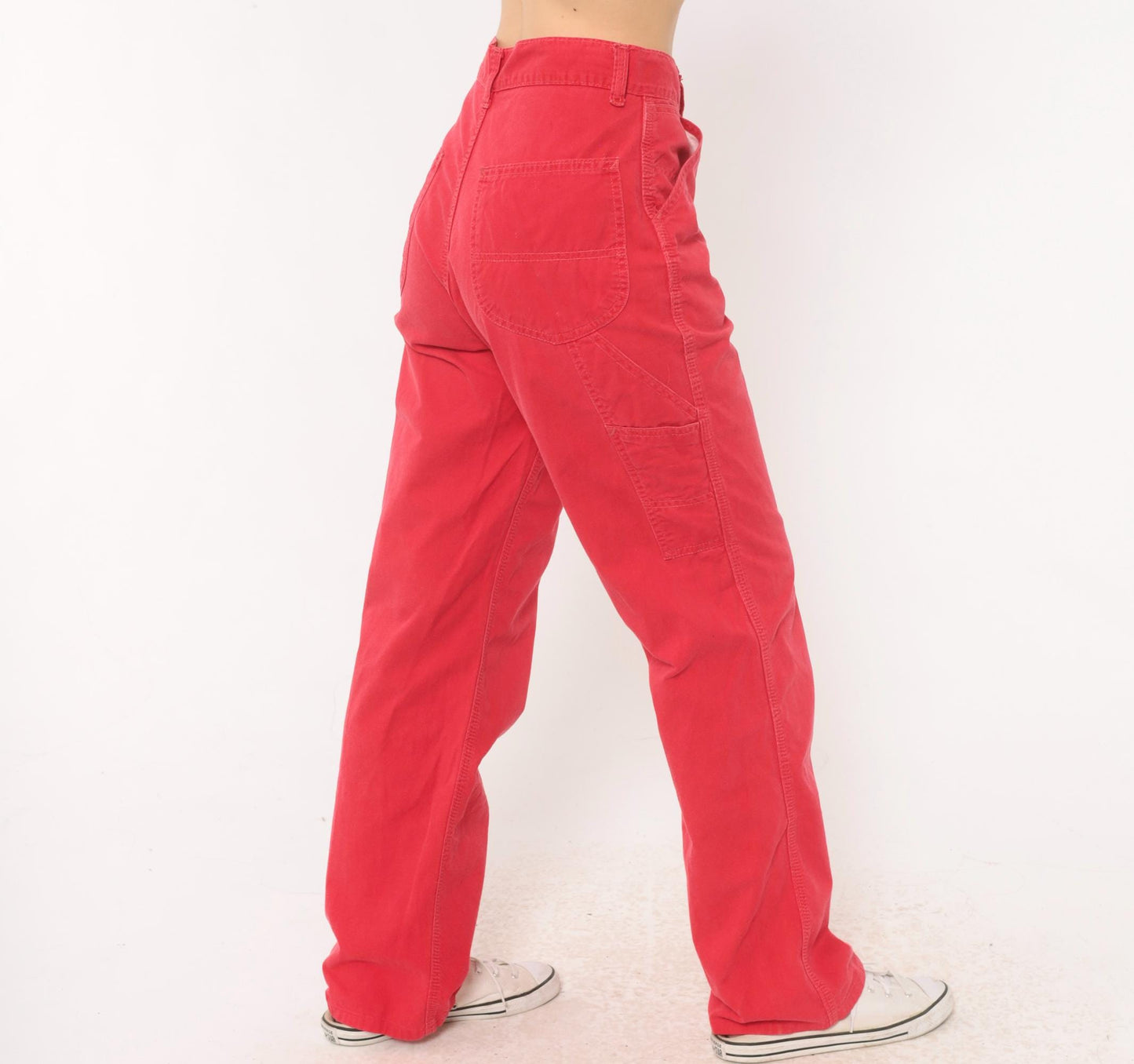 90s Lee Carpenter Pants Red Cotton High Rise Straight Leg Small S