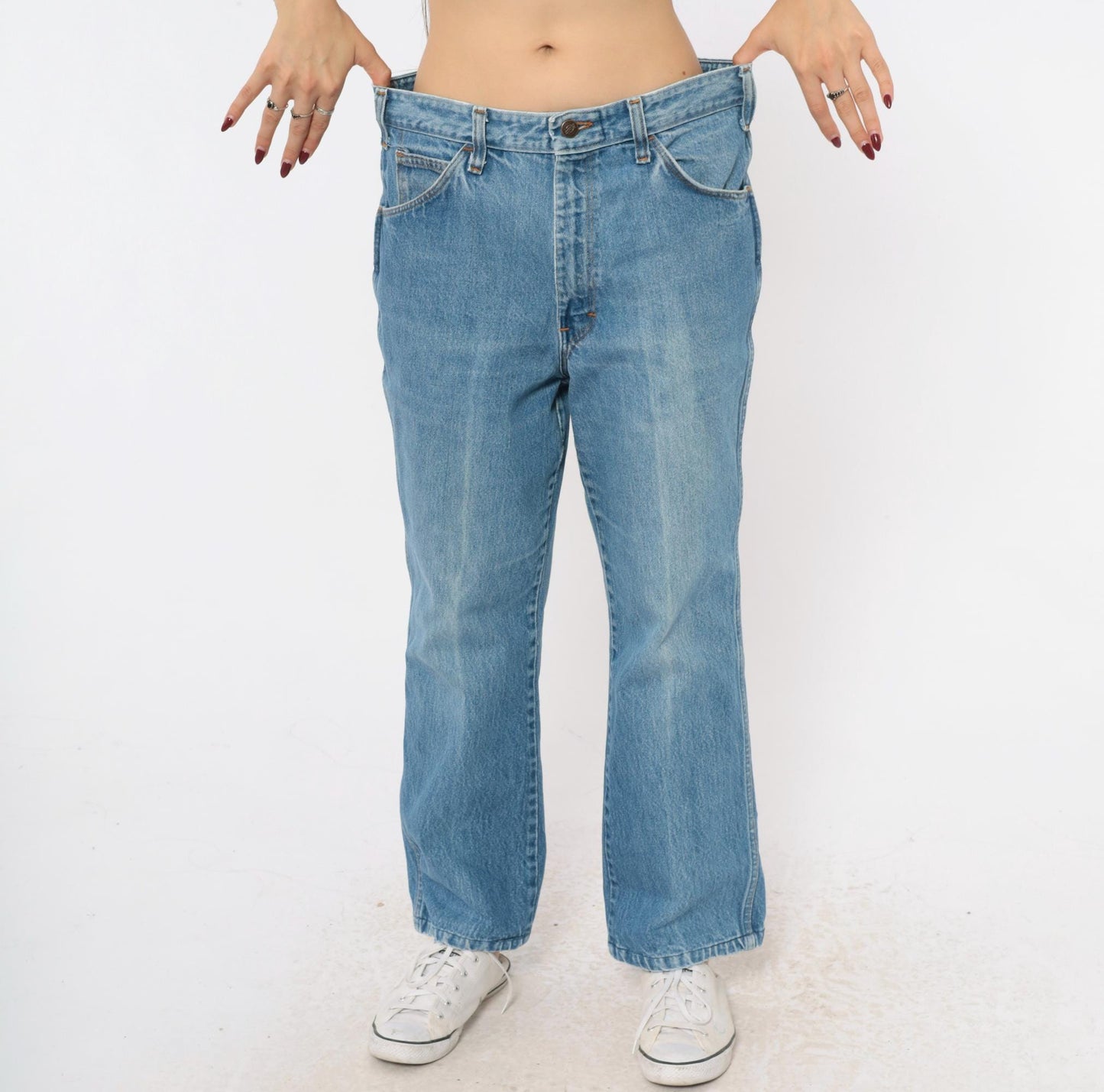 90s Dickies Light Stonewash Jeans High Rise Straight Leg Blue Cotton 34x31
