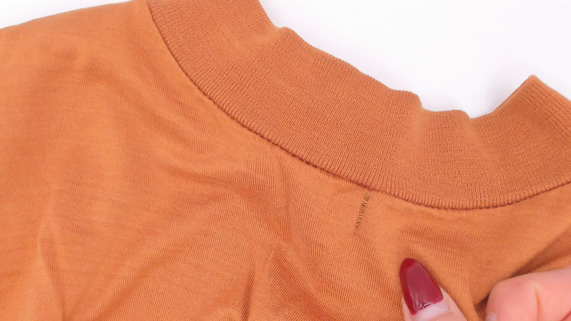 80s The Men's Store Rust Mock Neck Crop Top Cotton Durene Large L