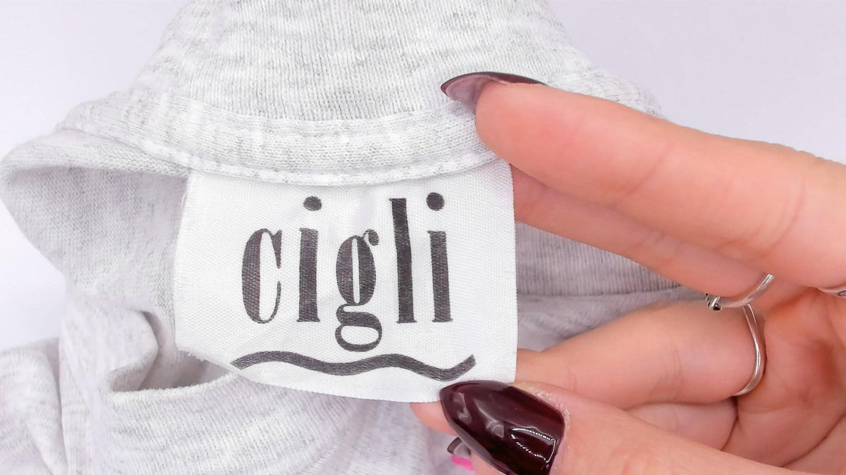 90s Cigli Slogan T-Shirt Dress Grey Heather Cotton Pink Teal Print Small