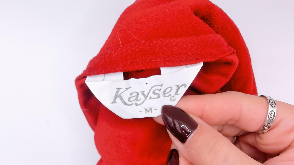 80s Kayser Red Wrap Robe Maxi Dressing Gown White Piping Medium M