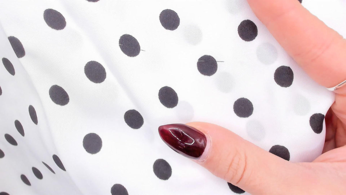 70s Sears Polka Dot Blouse White Black Bow Tie Collar Keyhole Back Medium