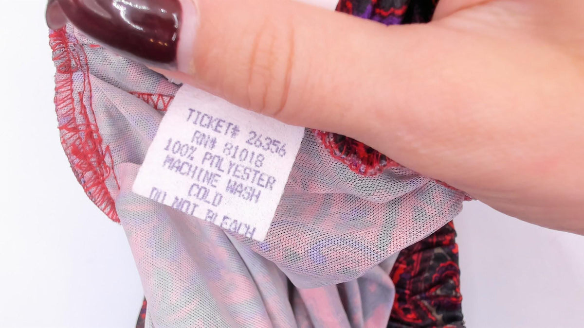 90s Paisley A-Line Skirt Red Black Purple Print Elastic Waist Large L