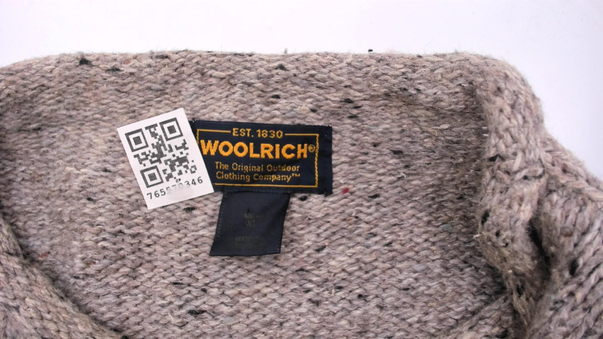 Y2K Woolrich Tan Speckled Wool Knit Sweater Crew Neck Raglan Extra Large