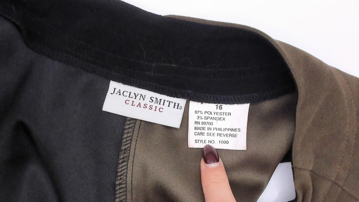 80s Jaclyn Smith Black Olive Color Block Maxi Dress Leaf Applique Extra Large XXL