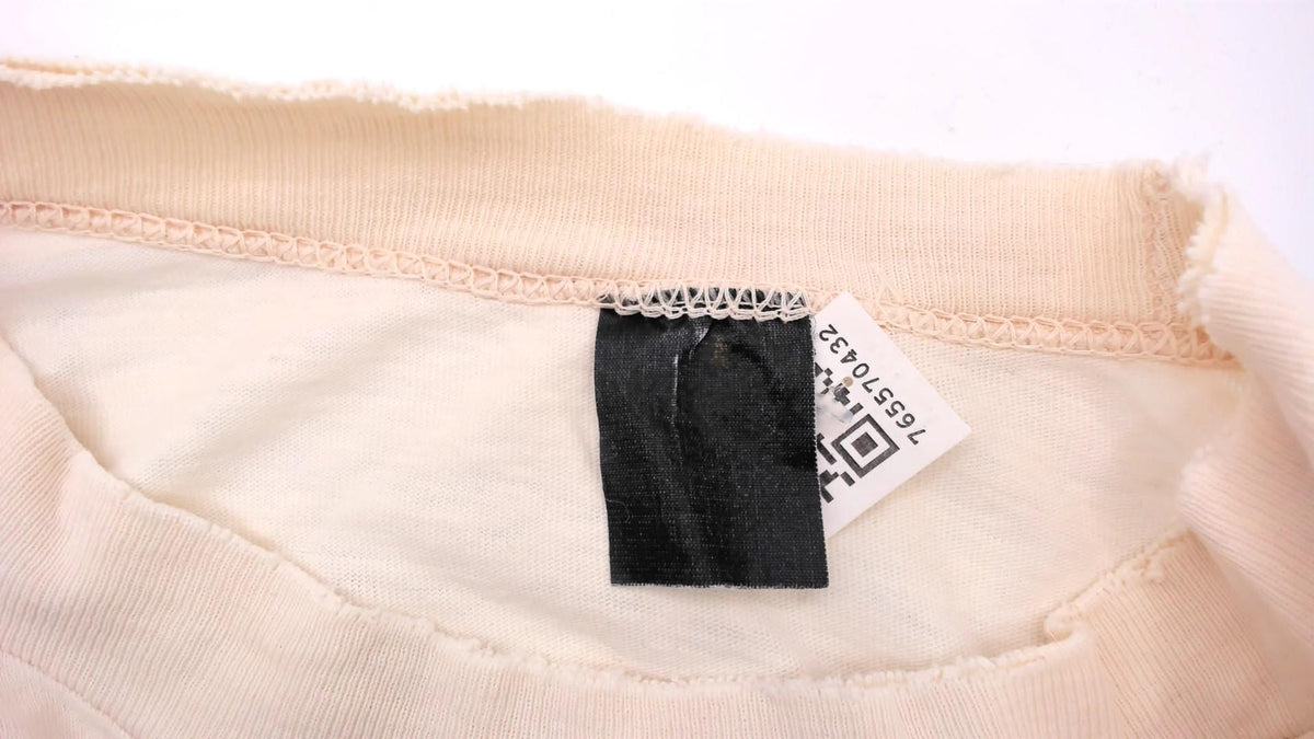 90s Audubon Ecology Camp Mountain Pine Tree Graphic Crop Top Cream Small