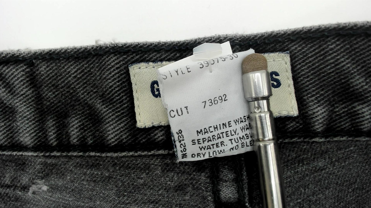 90s Guess Black Denim High-Waist Tapered Mom Jeans 34x30