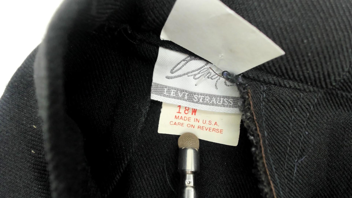 70s Levi's Bend Over Black High-Waist Straight-Leg Trousers Small