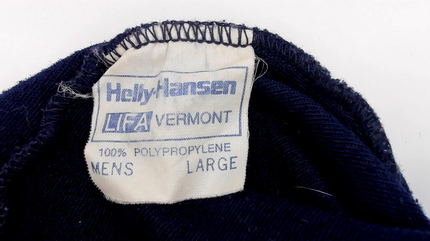 80s Helly Hansen Lifa Track Jacket Navy Quarter-Zip Colour Block Large