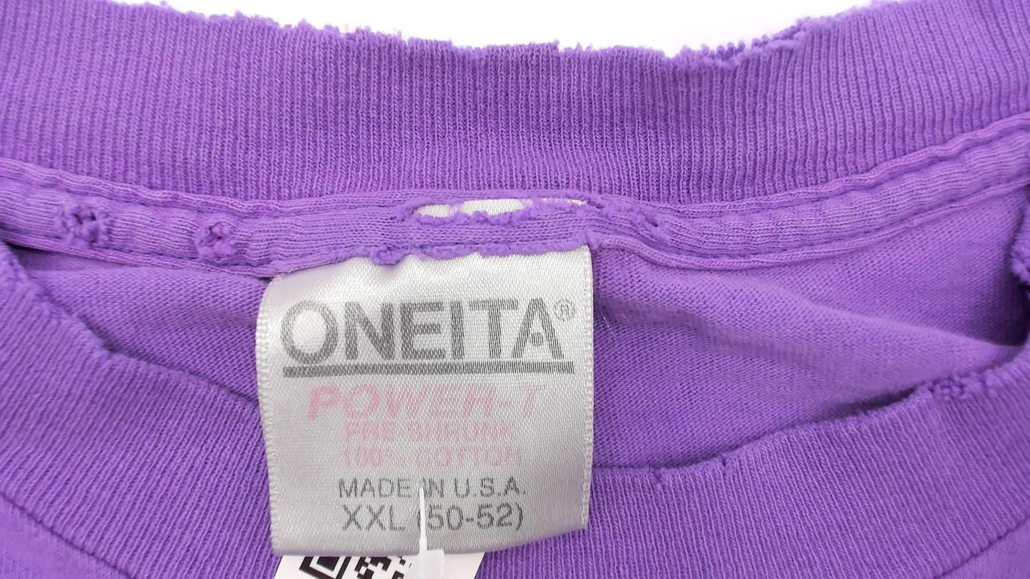 90s Oneita Purple Alaska Fish Graphic Tee Cotton Plus Size XXL