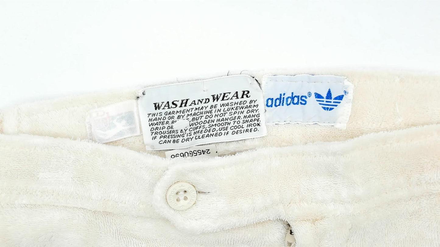 80s Adidas Terry Cloth Shorts White Brown Stripe Athletic Medium