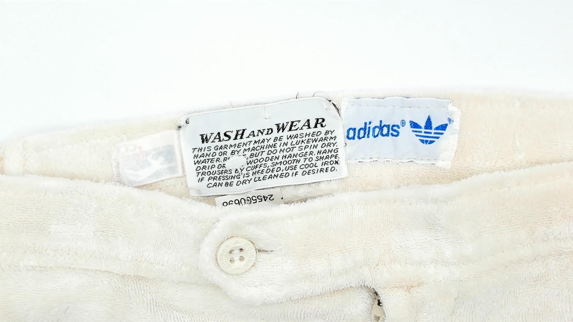 80s Adidas Terry Cloth Shorts White Brown Stripe Athletic Medium