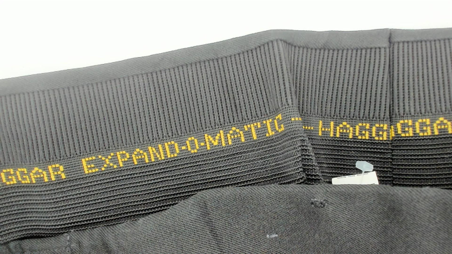 70s Black Expand-O-Matic High Waist Straight Leg Trousers Cropped Medium