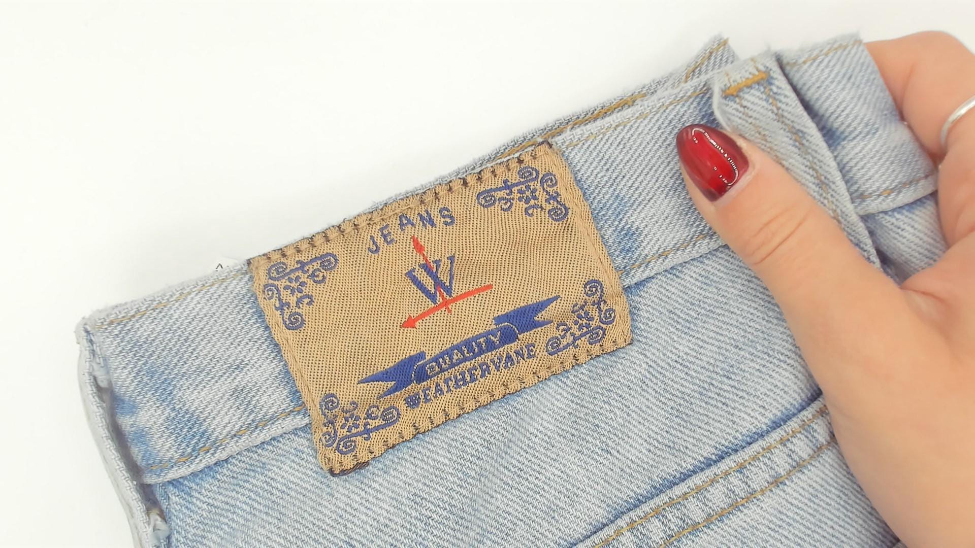 90s Light Blue High-Waisted Straight Leg Jeans Cotton Denim Medium