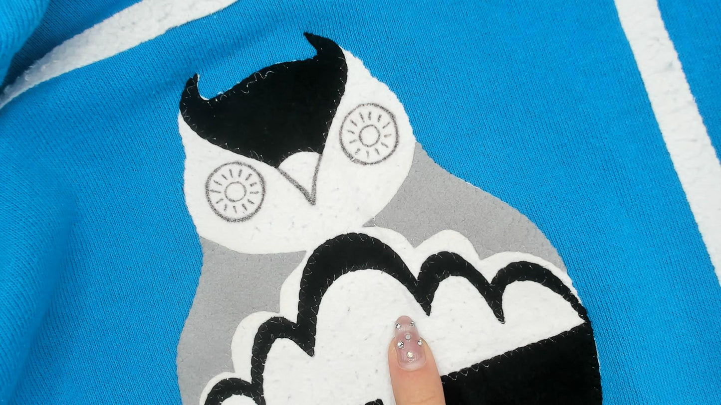 90s Jerzees Owl Graphic Sweatshirt Turquoise Raglan Extra Large XL