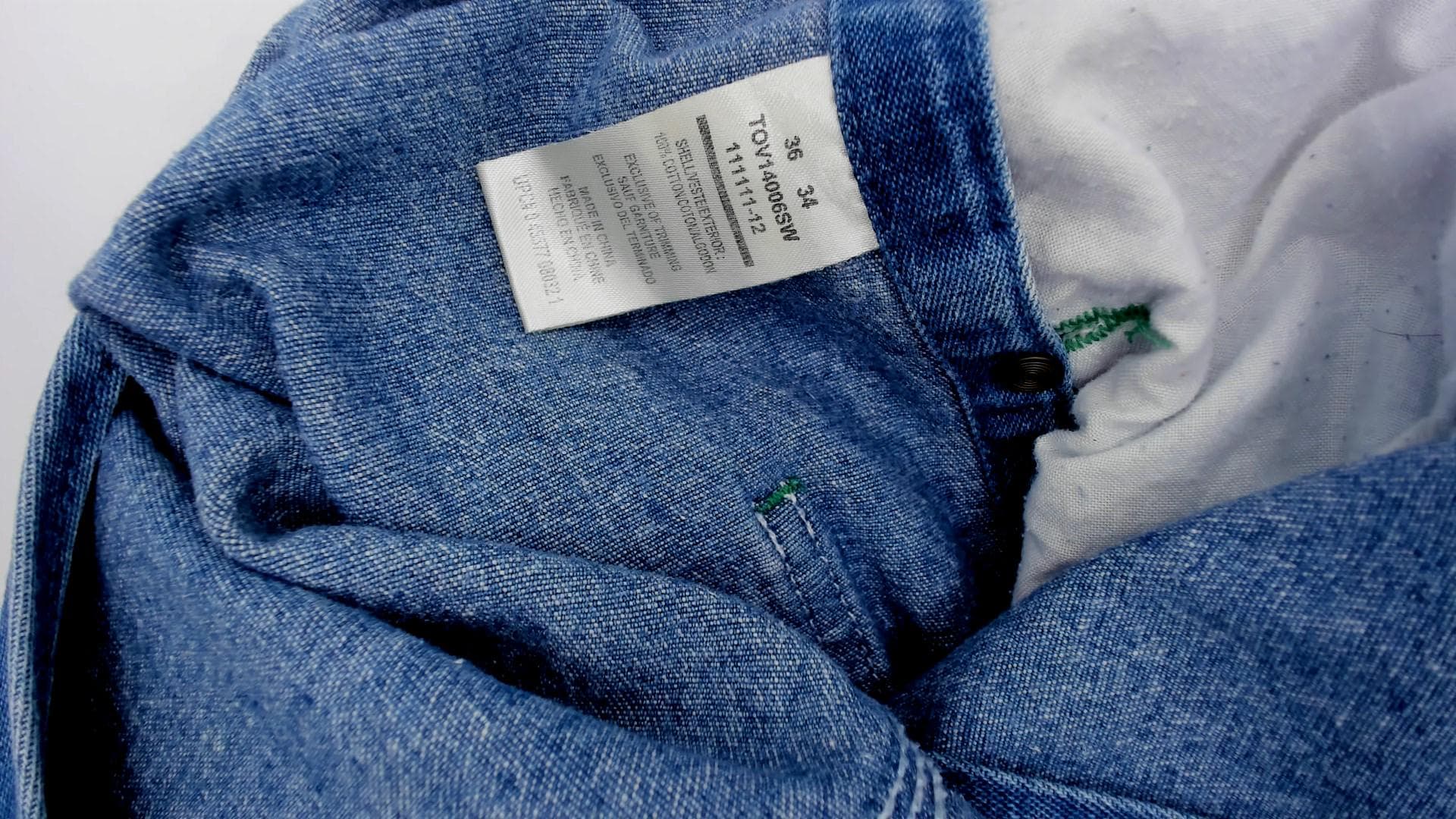 Y2K Liberty Light Blue Denim Overalls Green Stitching Carpenter Large L