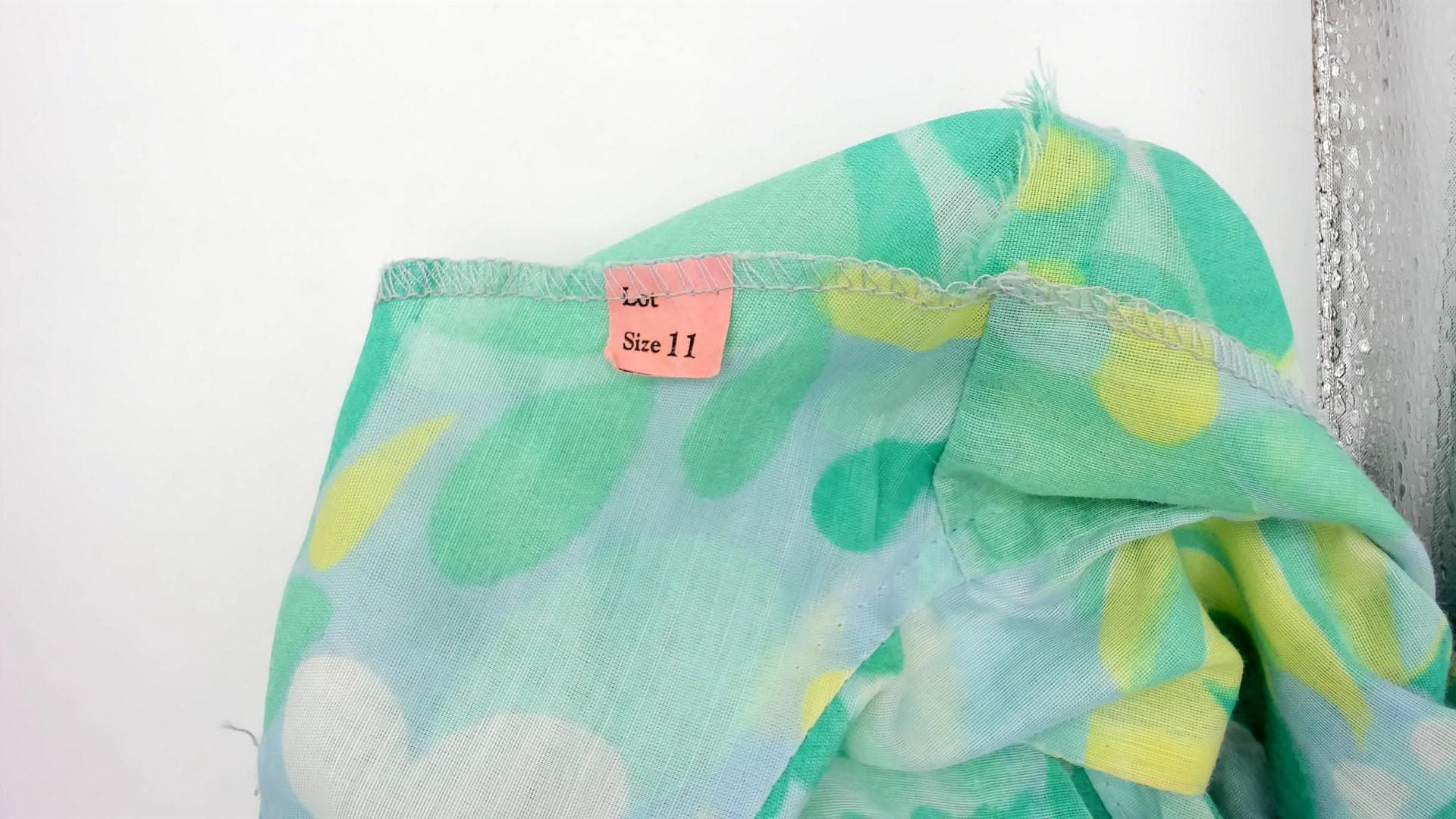 60s Mod Floral Drop Waist Dress Turquoise Peter Pan Collar Pleated Small