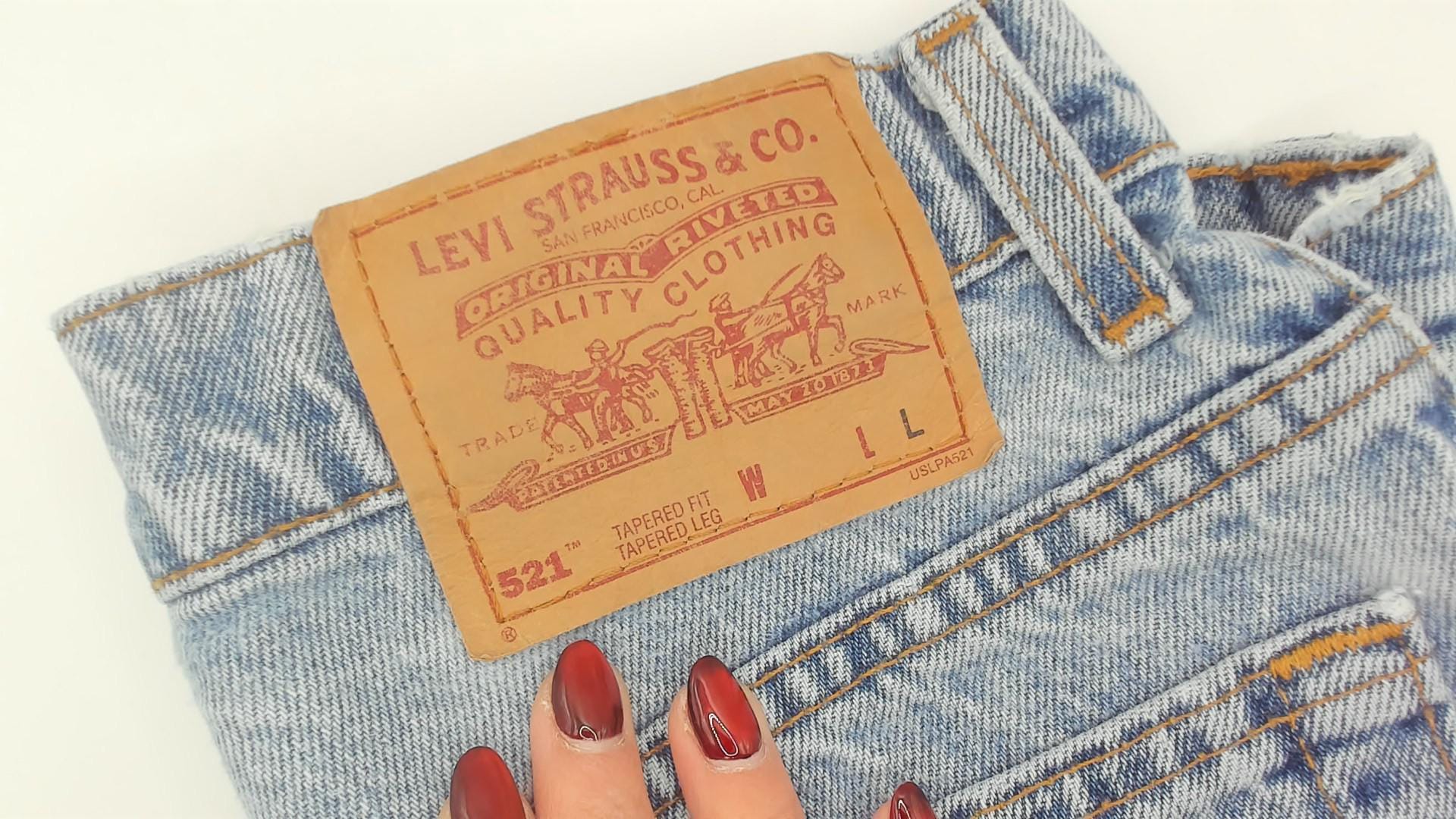 Levi's 521 90s Light Wash High Waisted Straight Leg Jeans Medium