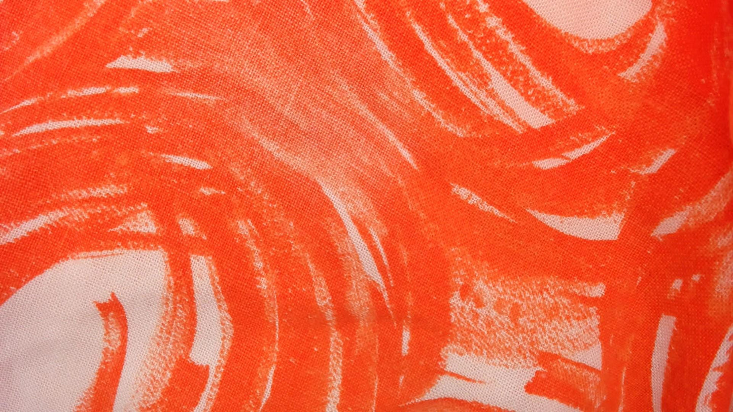 60s Mod Shift Dress Orange White Swirl Print Vogue Special Small
