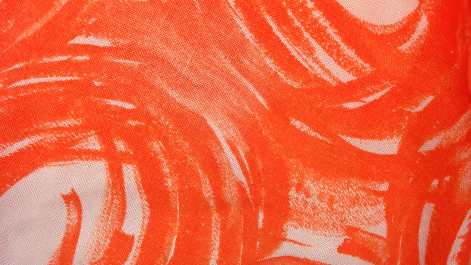 60s Mod Shift Dress Orange White Swirl Print Vogue Special Small